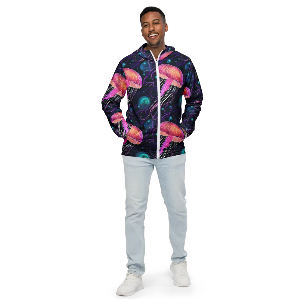 Neon Abyss on Men's Windbreaker — Front