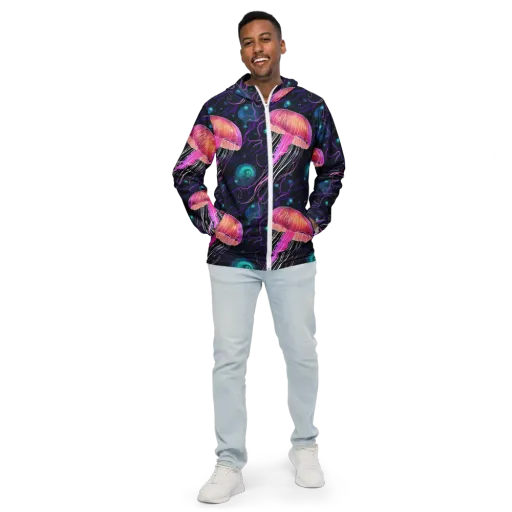 Neon Abyss on a Men's Windbreaker