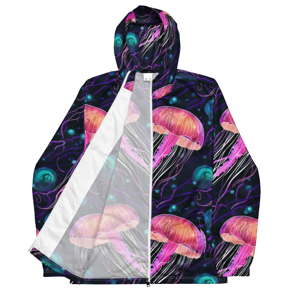Neon Abyss on Men's Windbreaker — Front