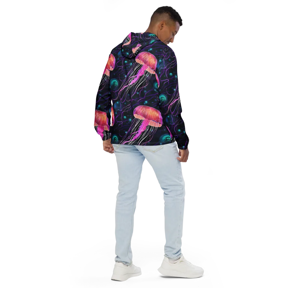 Neon Abyss on Men's Windbreaker — Back