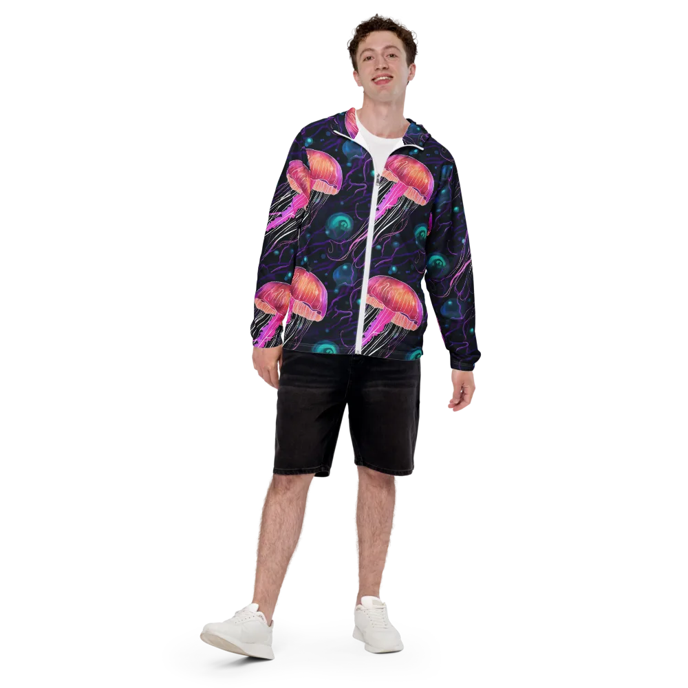 Neon Abyss on Men's Windbreaker — Front