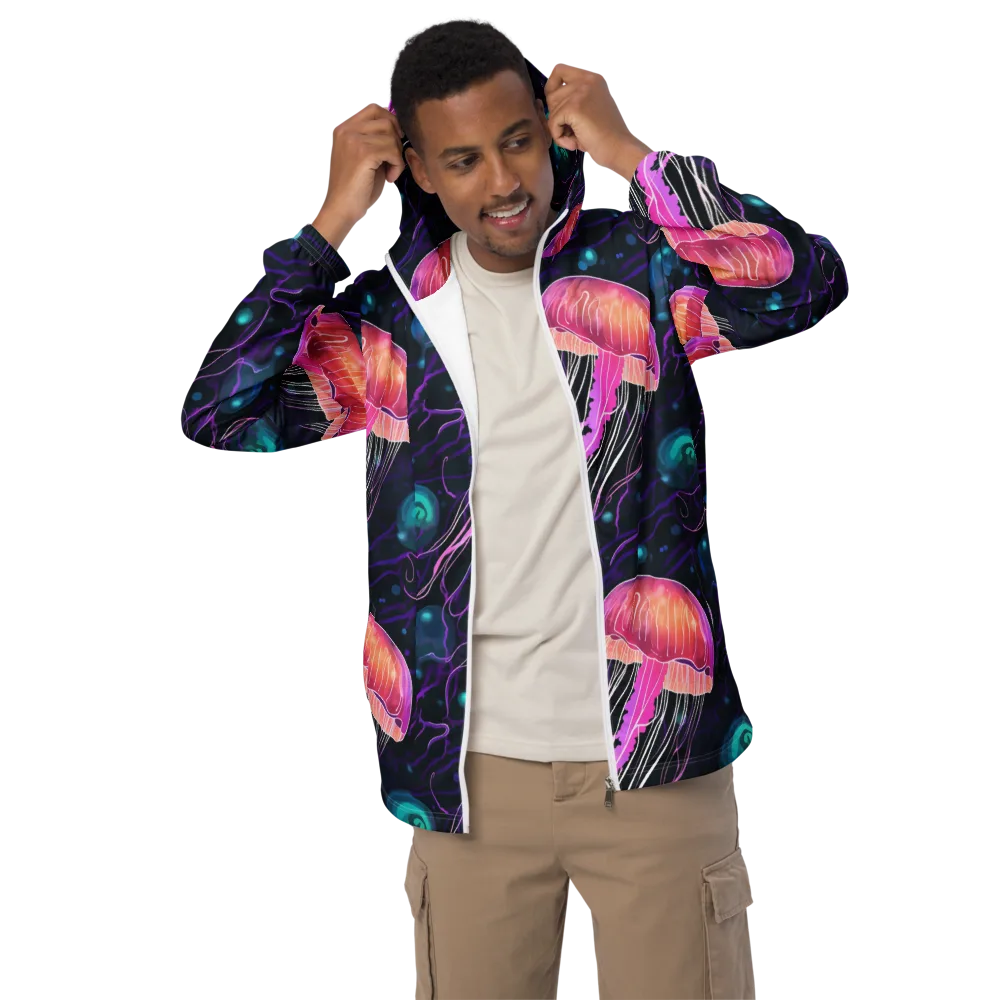 Neon Abyss on Men's Windbreaker — Front