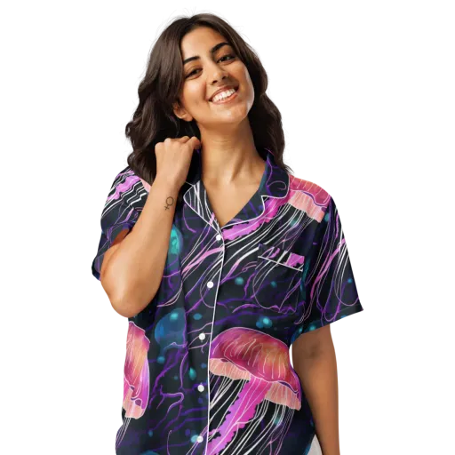 Neon Abyss on a Women's Short Sleeve Pajama Top