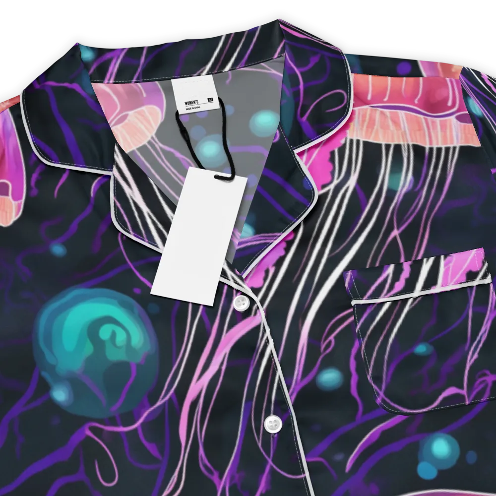 Neon Abyss on Women's Short Sleeve Pajama Top — Product details