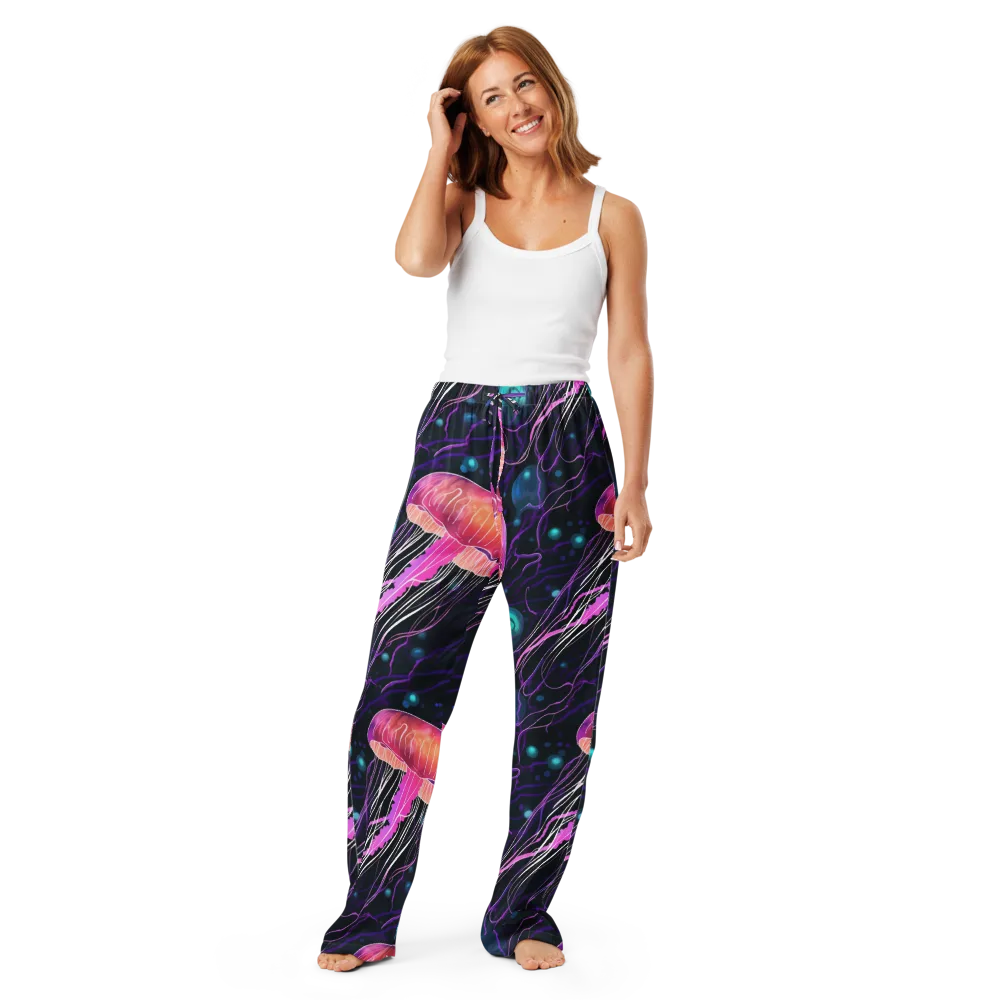 Neon Abyss on Women's Pajama Pants — Front
