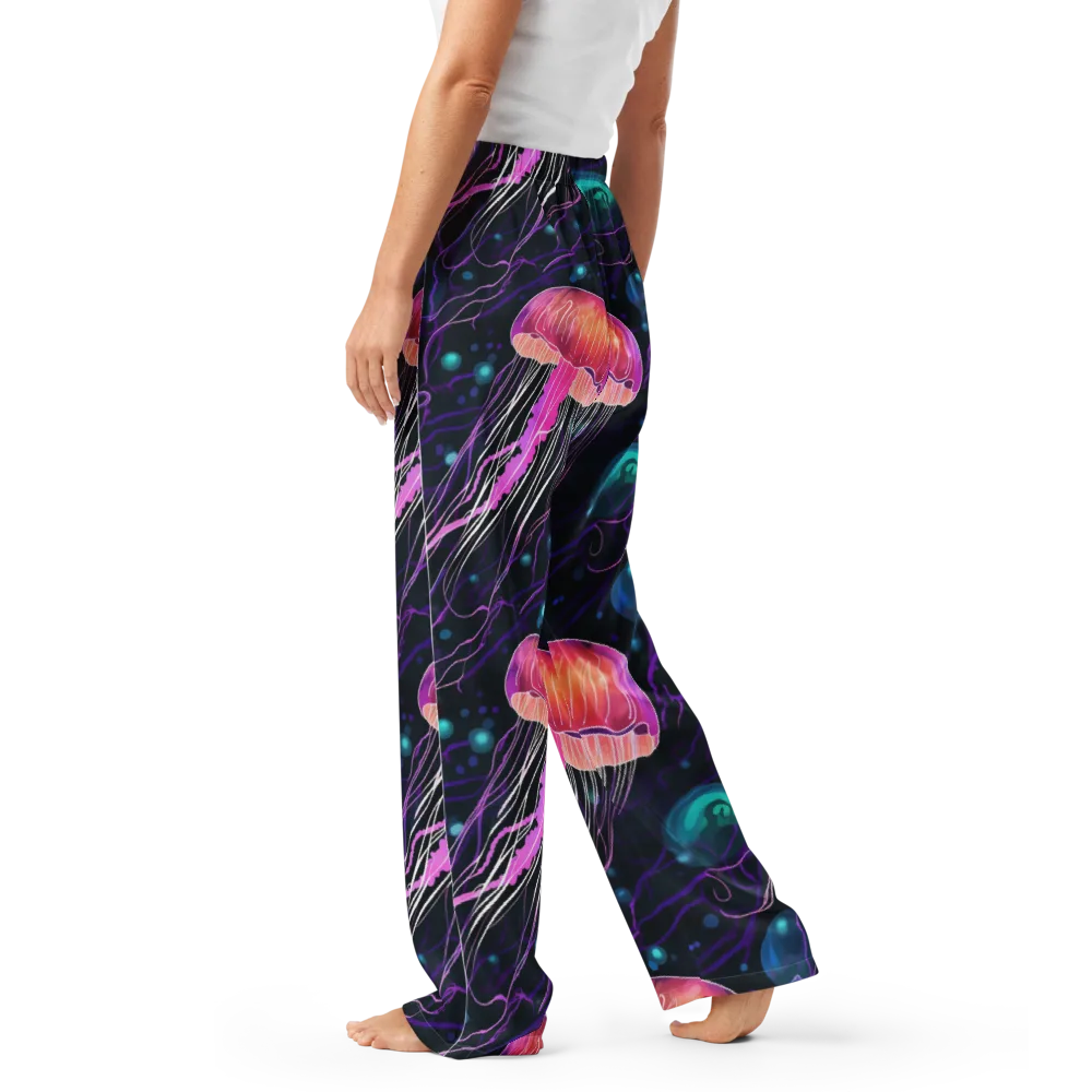 Neon Abyss on Women's Pajama Pants — Left