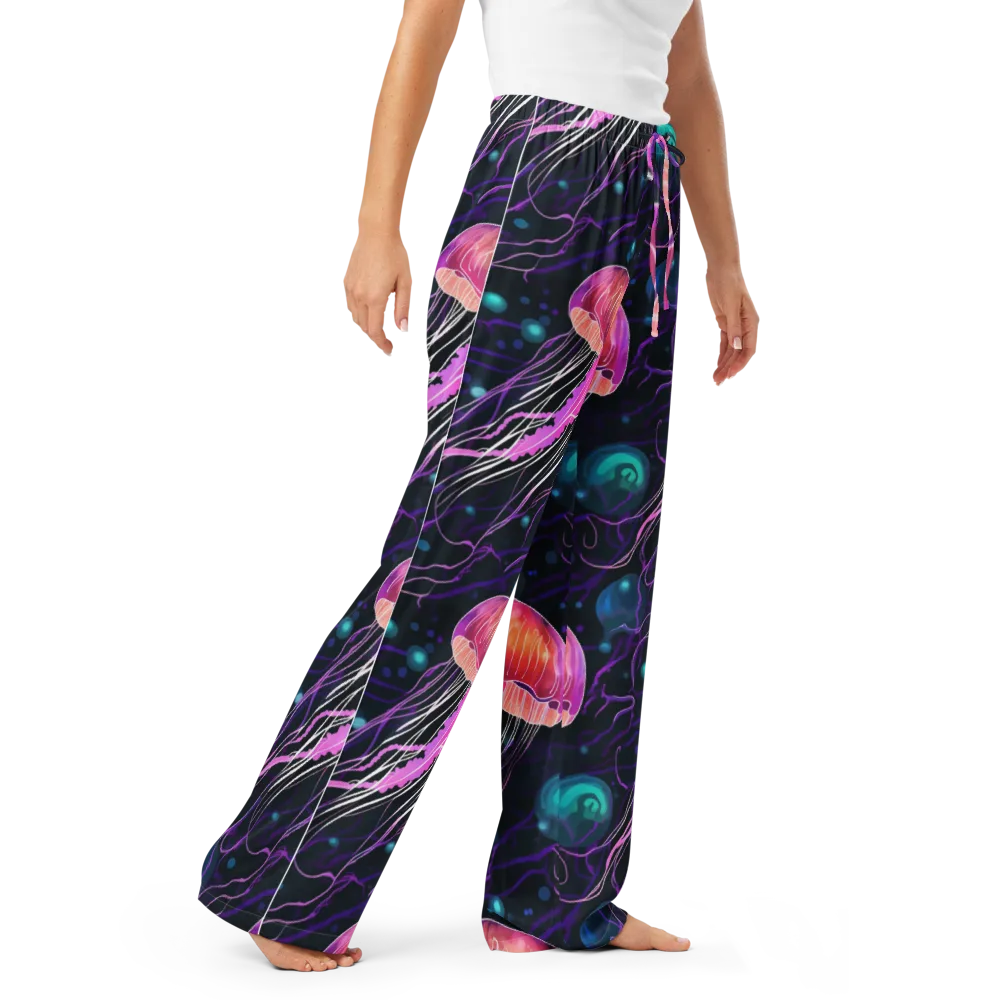 Neon Abyss on Women's Pajama Pants — Right Front