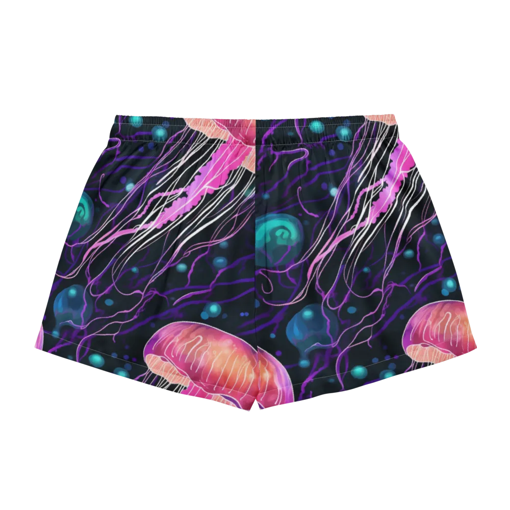 Neon Abyss on Women's Pajama Shorts — Back
