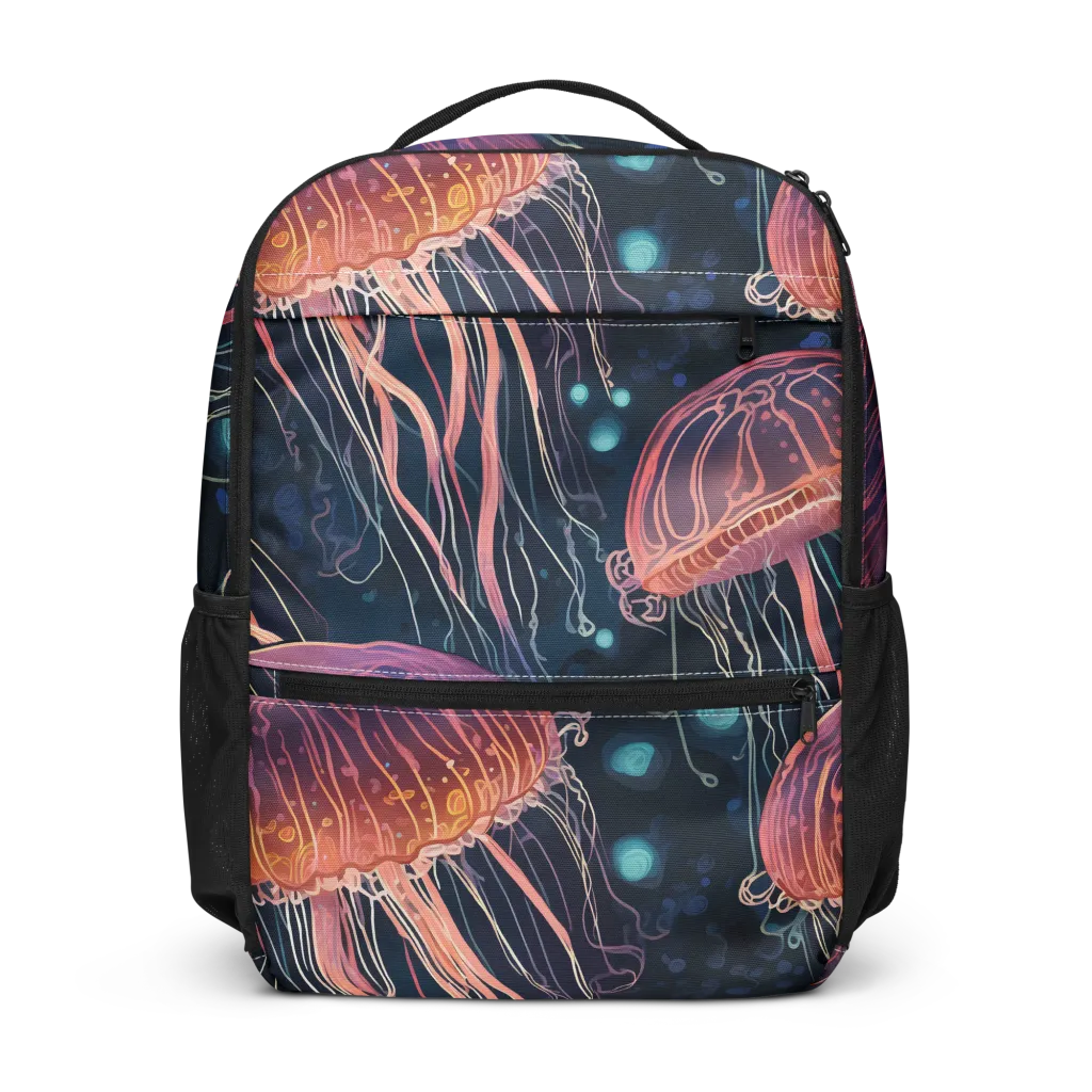 Jellyfish Nocturne on Utility Backpack — Front
