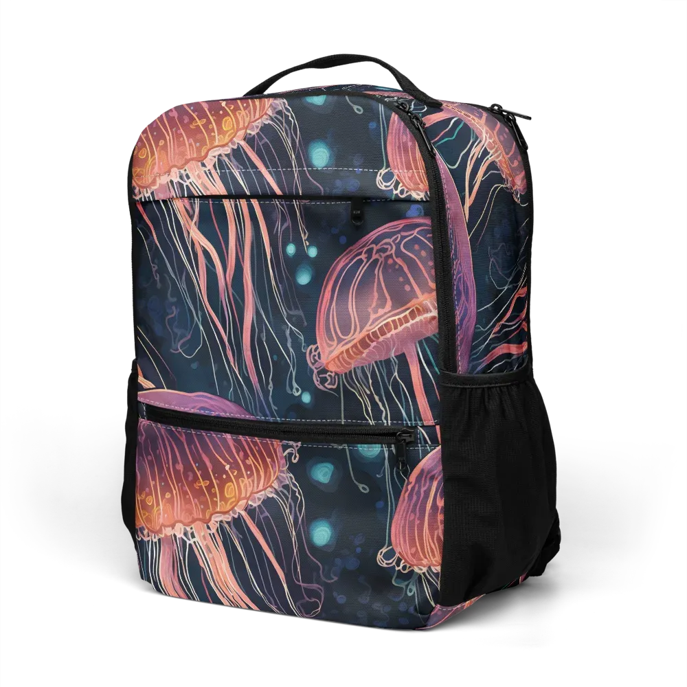 Jellyfish Nocturne on Utility Backpack — Left Front