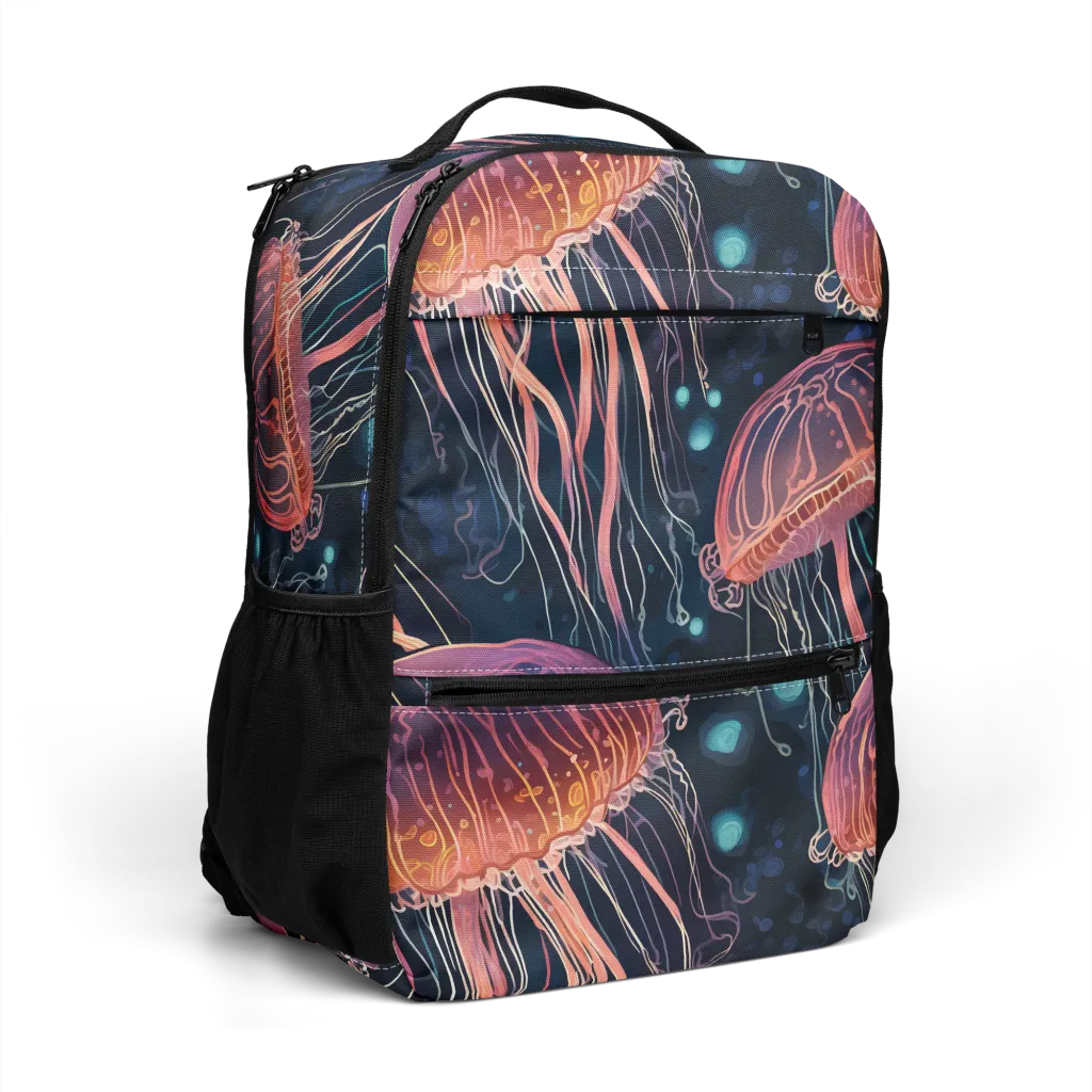 Jellyfish Nocturne on Utility Backpack — Right Front