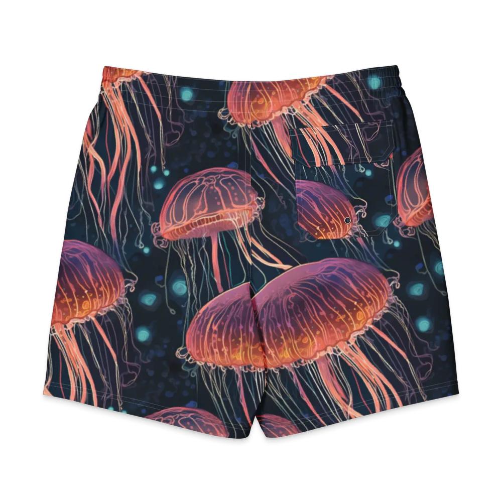Jellyfish Nocturne on Men's Board Shorts — Back