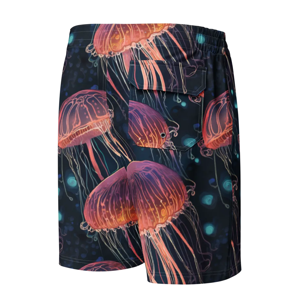 Jellyfish Nocturne on Men's Board Shorts — Back