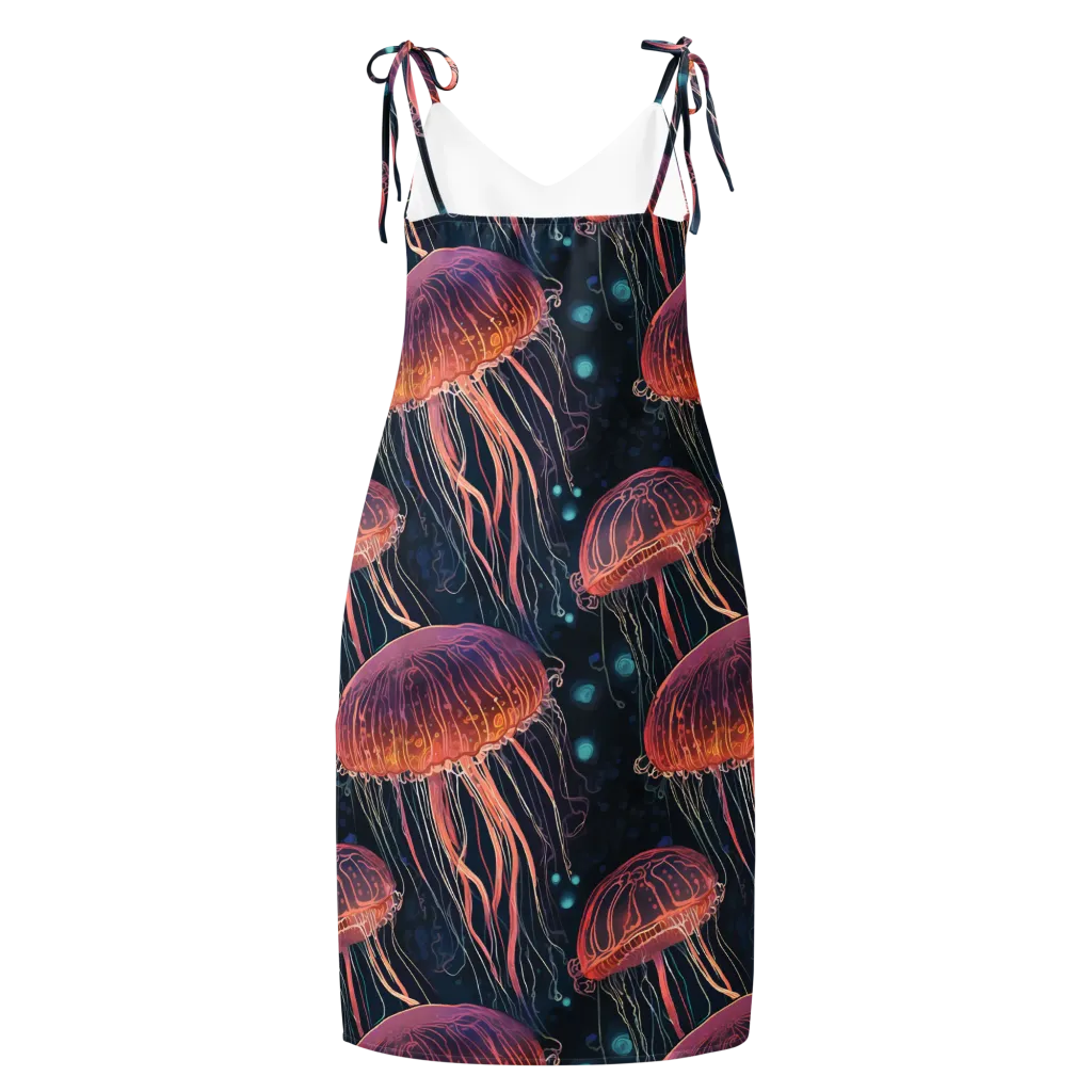 Jellyfish Nocturne on Slip Dress — Back