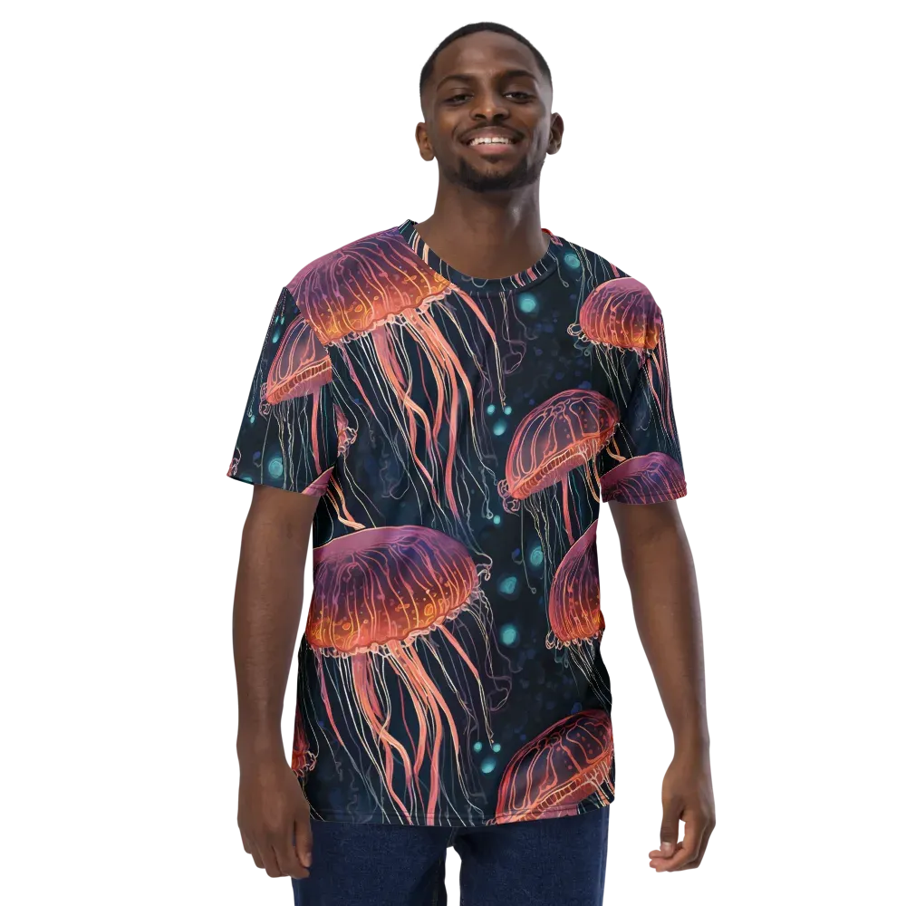 Jellyfish Nocturne on Men's Crew Neck T-Shirt — Front