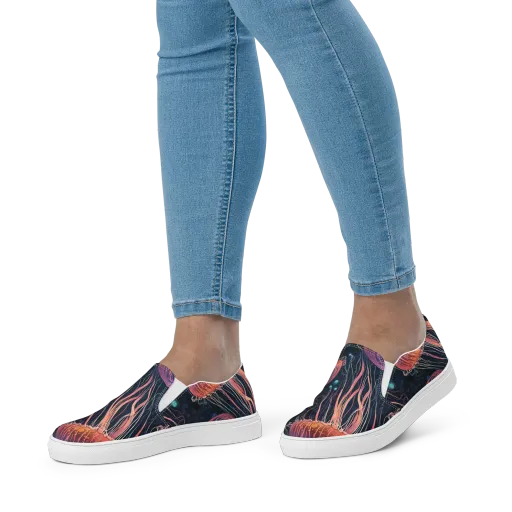 Jellyfish Nocturne on a Women's Slip-On Canvas Shoes