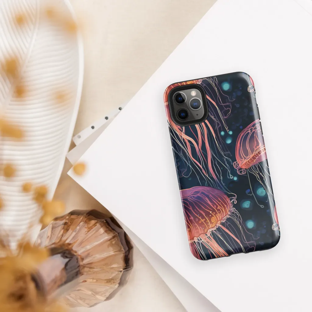 Jellyfish Nocturne on Tough Case for iPhone® — Front