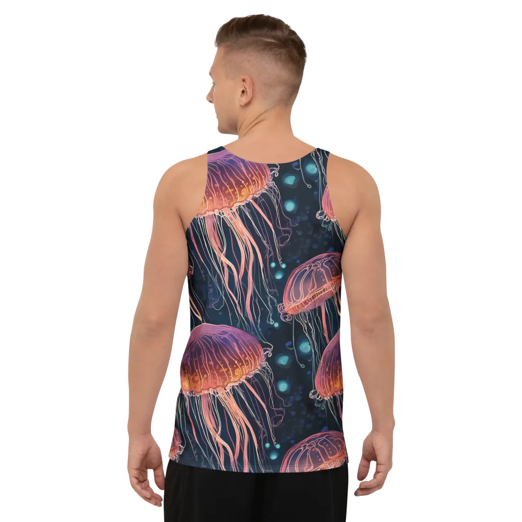 Jellyfish Nocturne on Men's Tank Top — Back