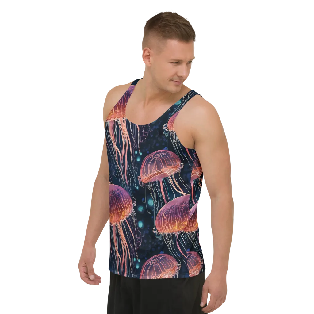 Jellyfish Nocturne on Men's Tank Top — Left Front