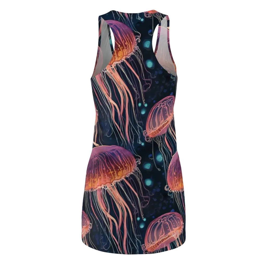 Jellyfish Nocturne on Racerback Dress — Back