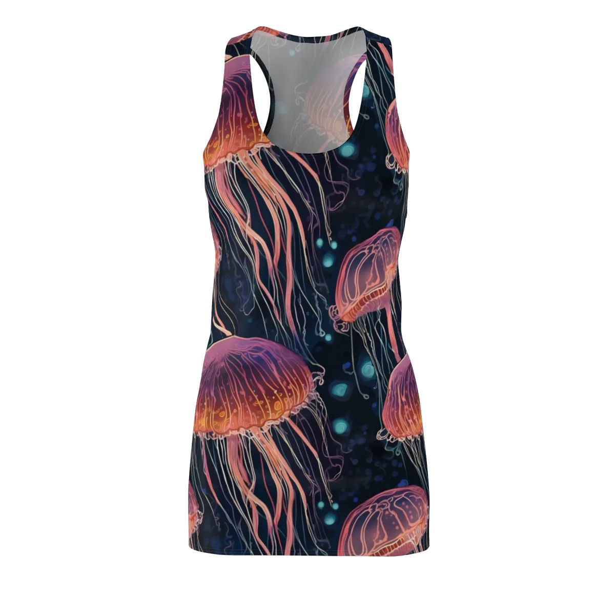 Jellyfish Nocturne on Racerback Dress — Front