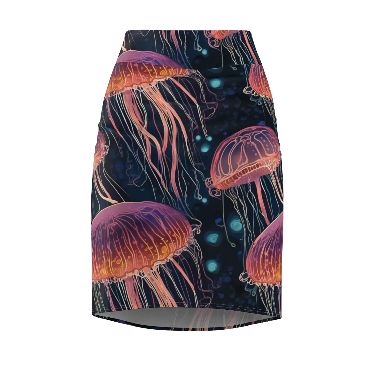 Jellyfish Nocturne on Pencil Skirt — Front