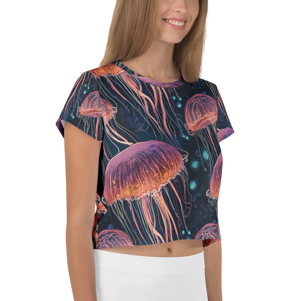 Jellyfish Nocturne on Crop Tee — Right