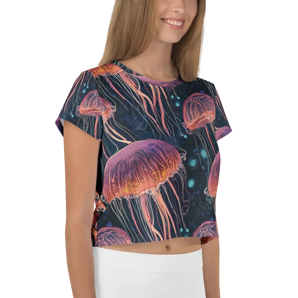 Jellyfish Nocturne on Crop Tee — Right