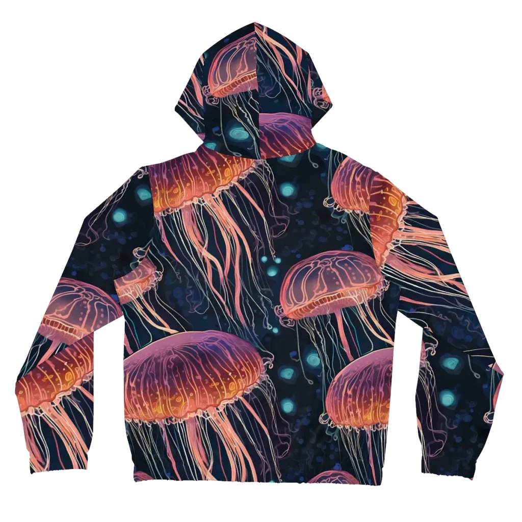 Jellyfish Nocturne on Women's Full-Zip Hoodie — Back