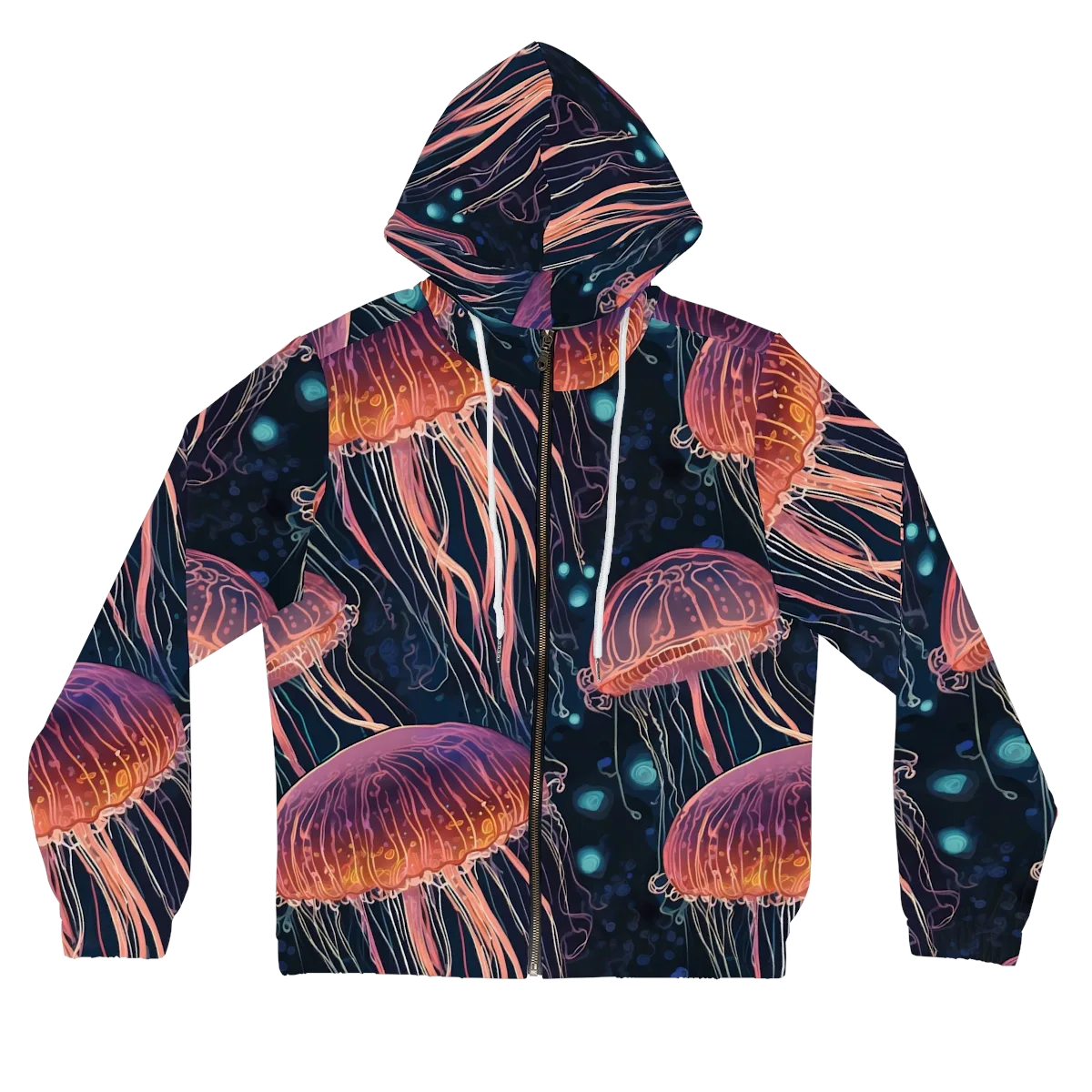 Jellyfish Nocturne on Women's Full-Zip Hoodie — Front