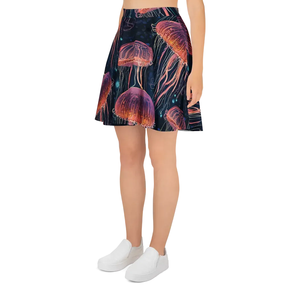 Jellyfish Nocturne on Skater Skirt — Left