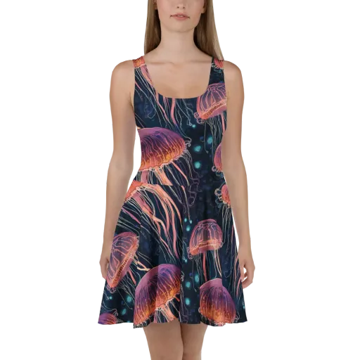 Jellyfish Nocturne on a Skater Dress