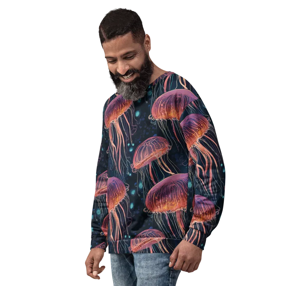 Jellyfish Nocturne on Sweatshirt — Left Front