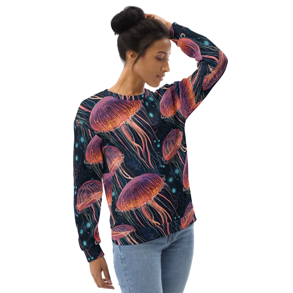 Jellyfish Nocturne on Sweatshirt — Right Front