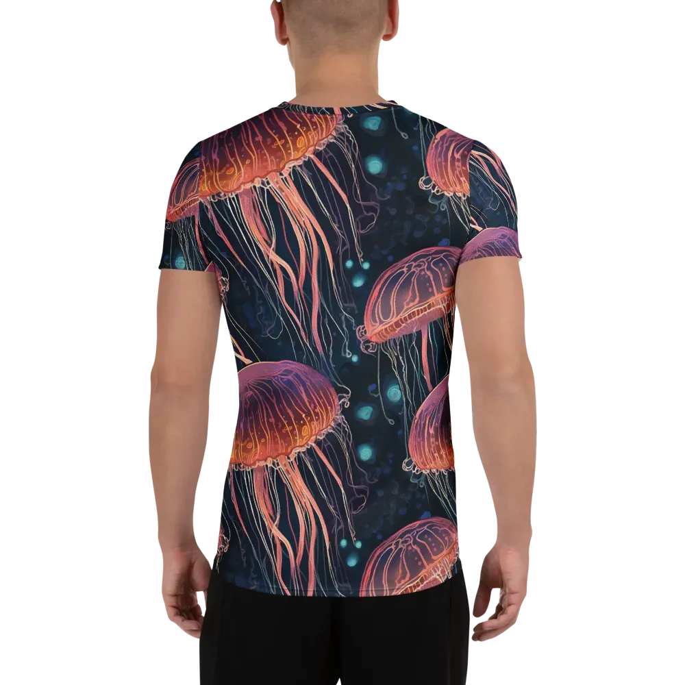 Jellyfish Nocturne on Men's Athletic T-Shirt — Back