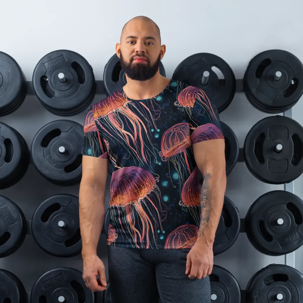 Jellyfish Nocturne on Men's Athletic T-Shirt — Front