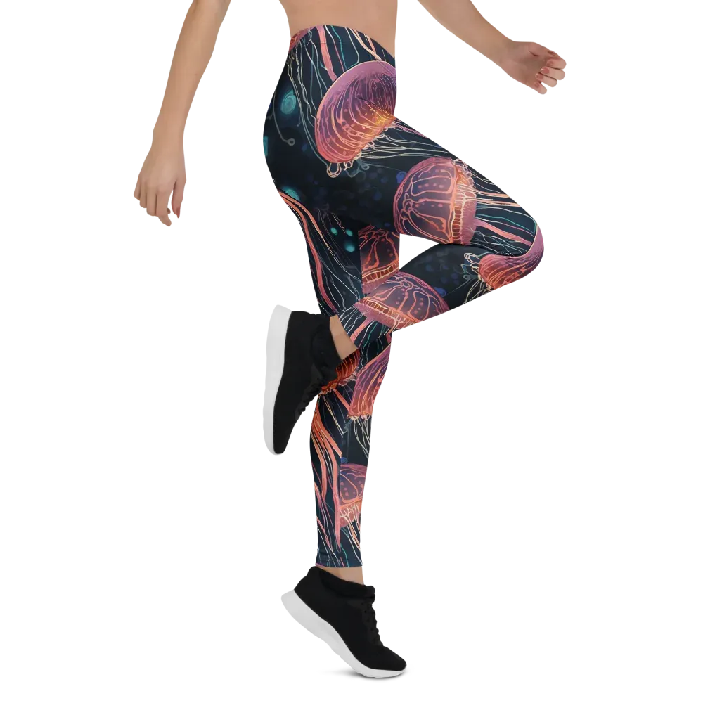 Jellyfish Nocturne on Leggings — Right