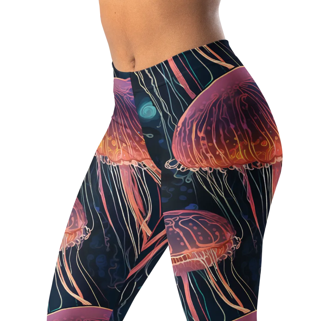Jellyfish Nocturne on Leggings — Left Front