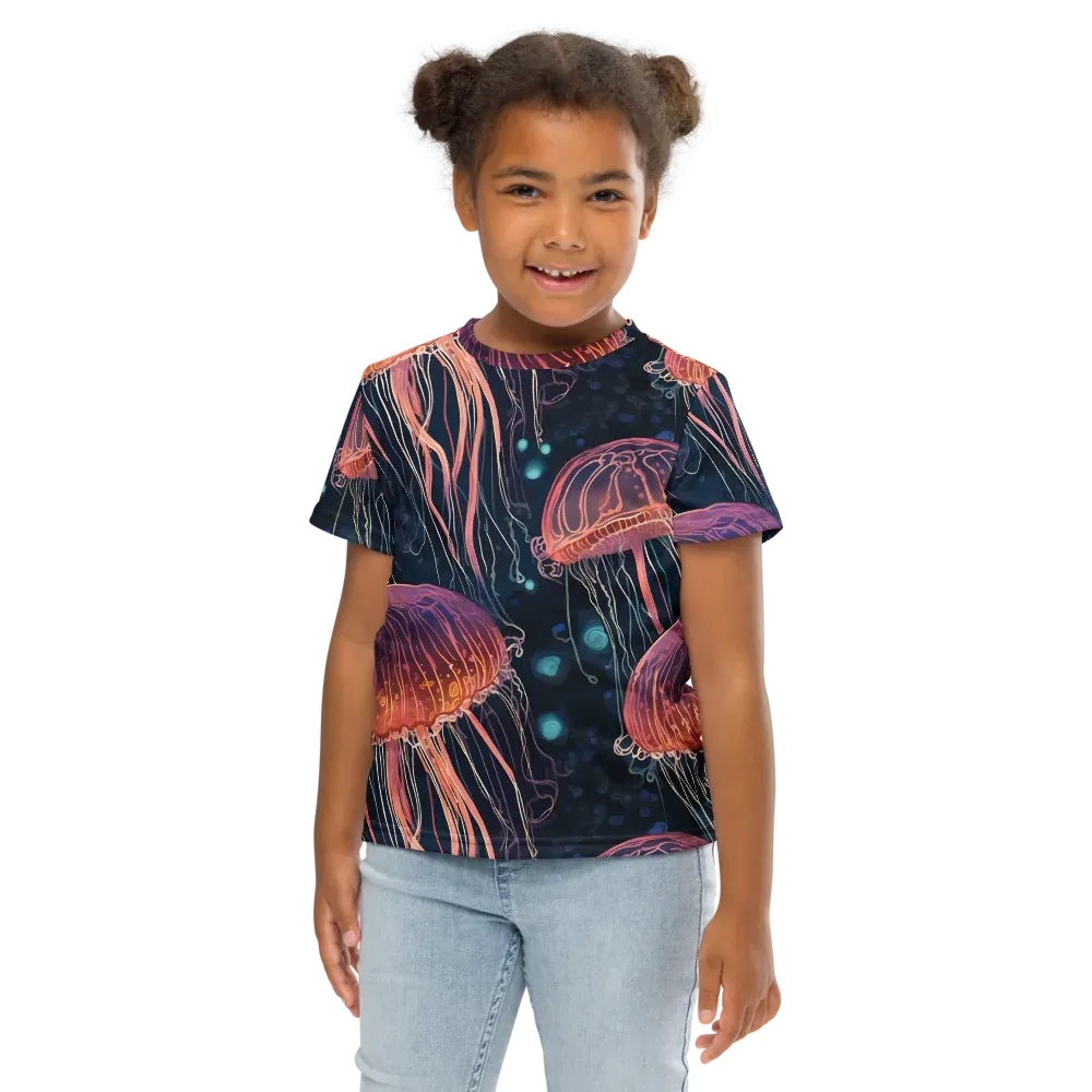 Jellyfish Nocturne on Kids Crew Neck T-Shirt — Front