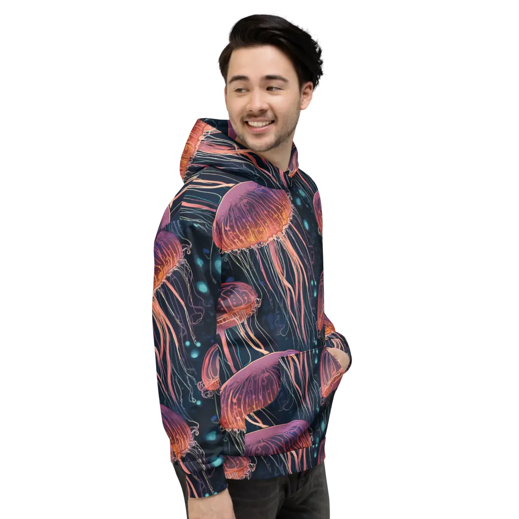 Jellyfish Nocturne on Hoodie — Right