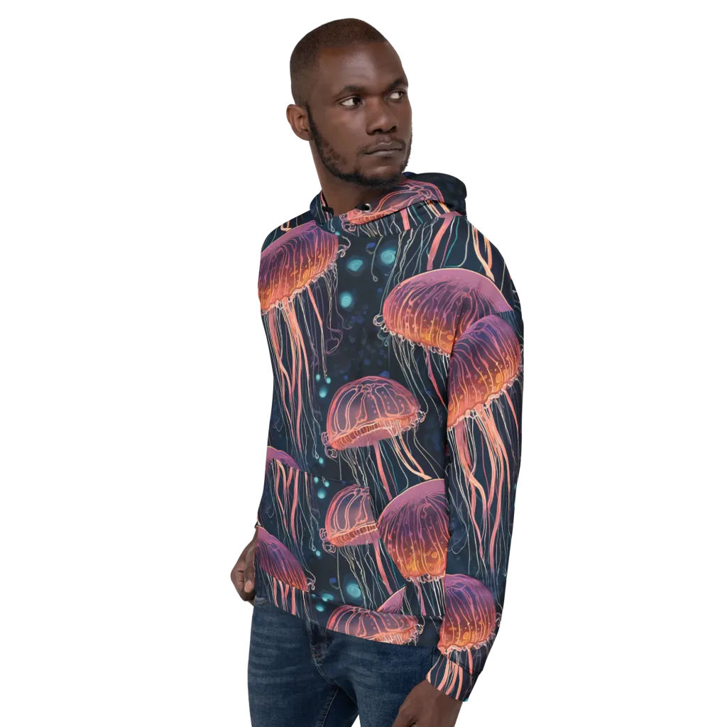 Jellyfish Nocturne on Hoodie — Left
