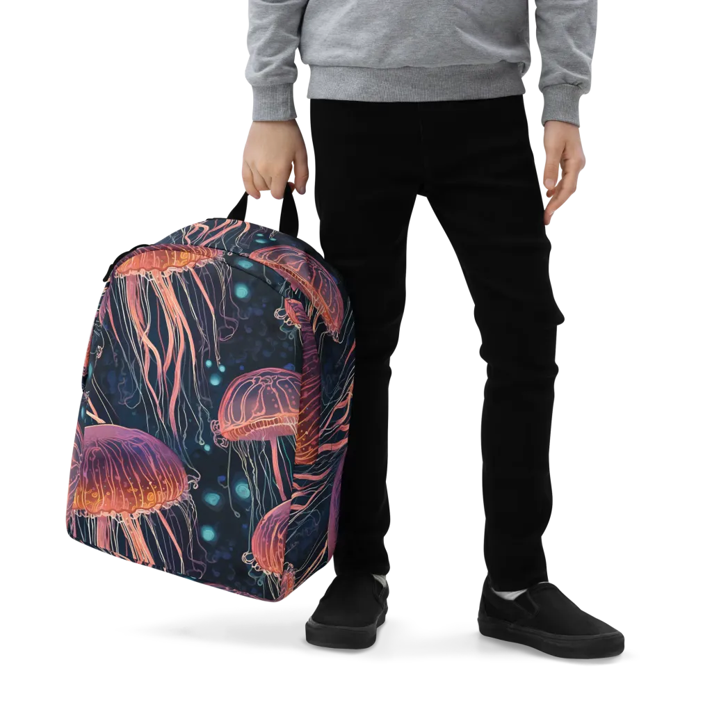 Jellyfish Nocturne on Minimalist Backpack — Zoomed-in