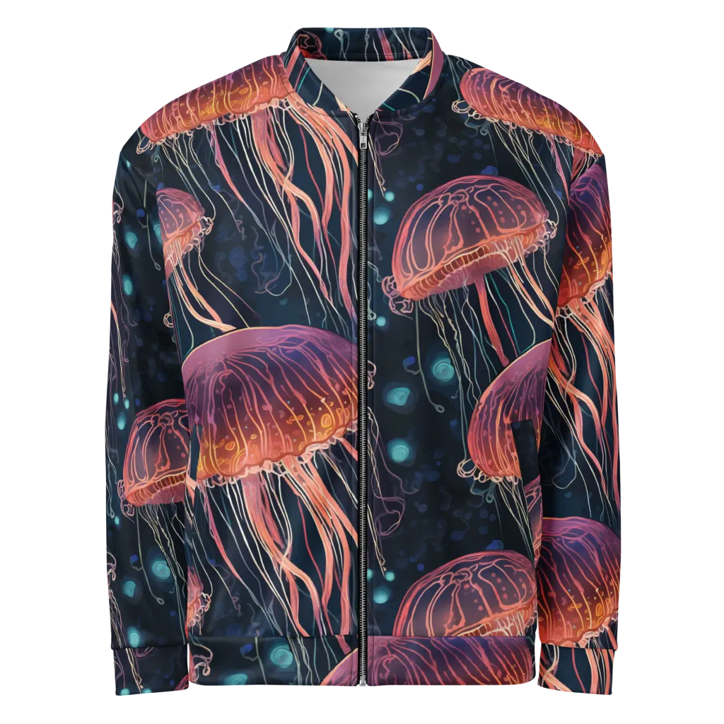 Jellyfish Nocturne on Bomber Jacket — Front