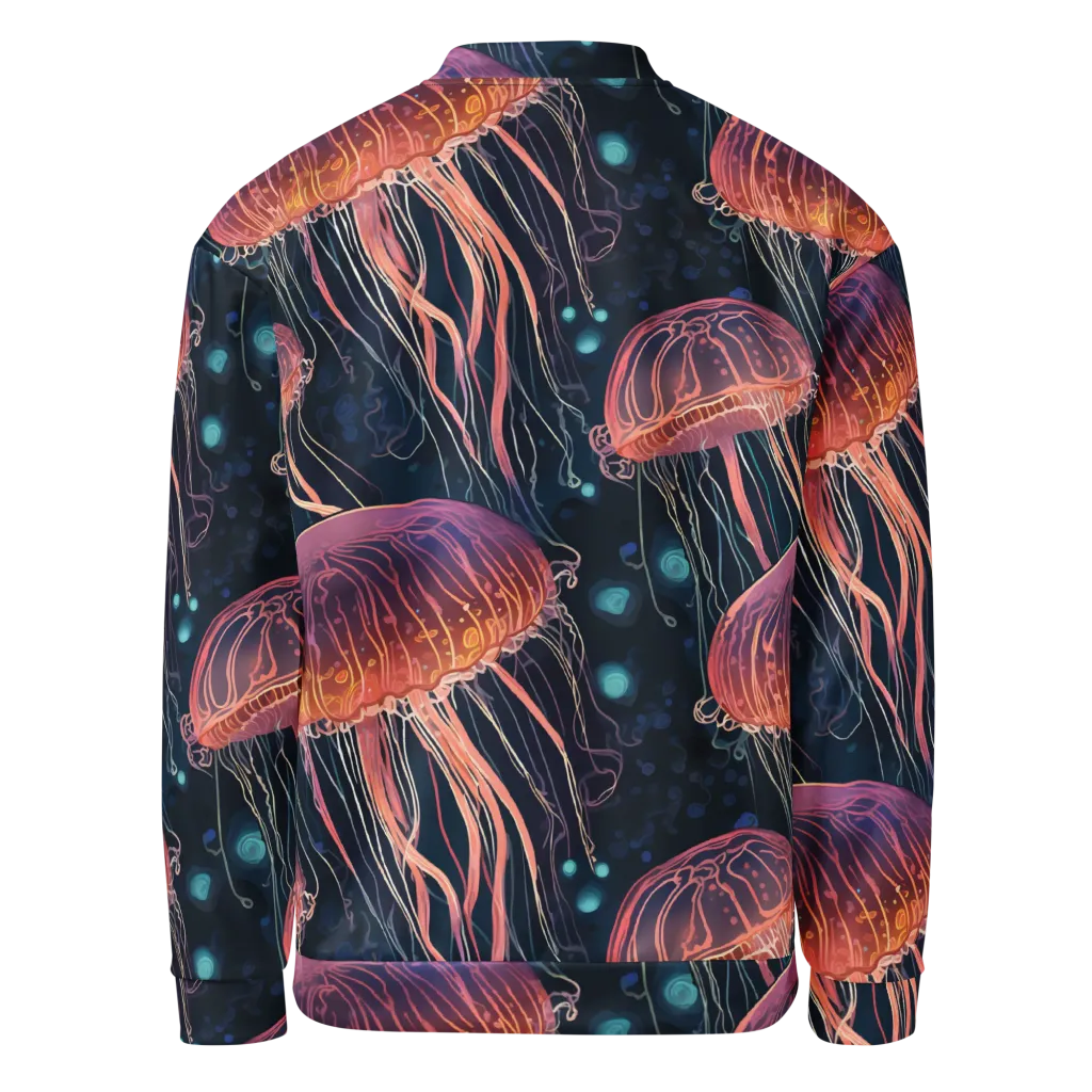 Jellyfish Nocturne on Bomber Jacket — Back