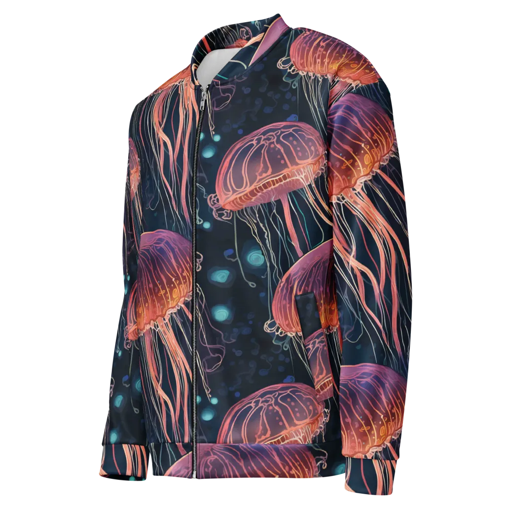 Jellyfish Nocturne on Bomber Jacket — Left Front