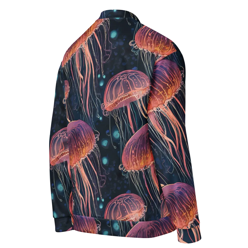 Jellyfish Nocturne on Bomber Jacket — Right Back