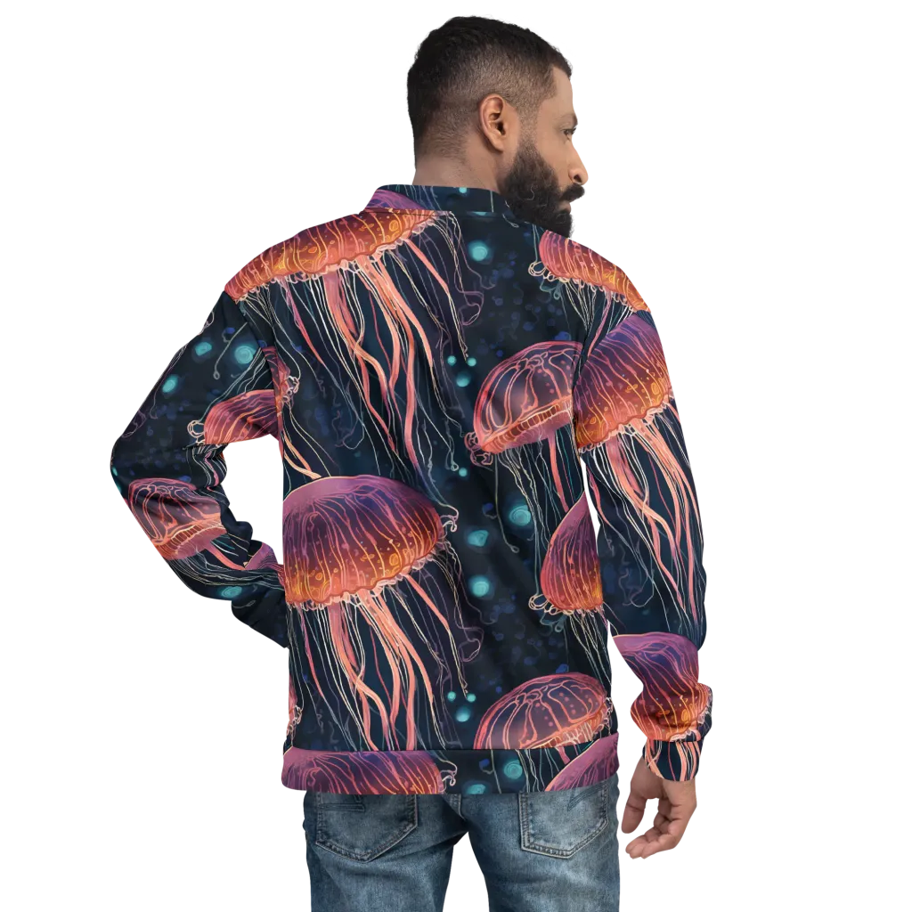 Jellyfish Nocturne on Bomber Jacket — Back