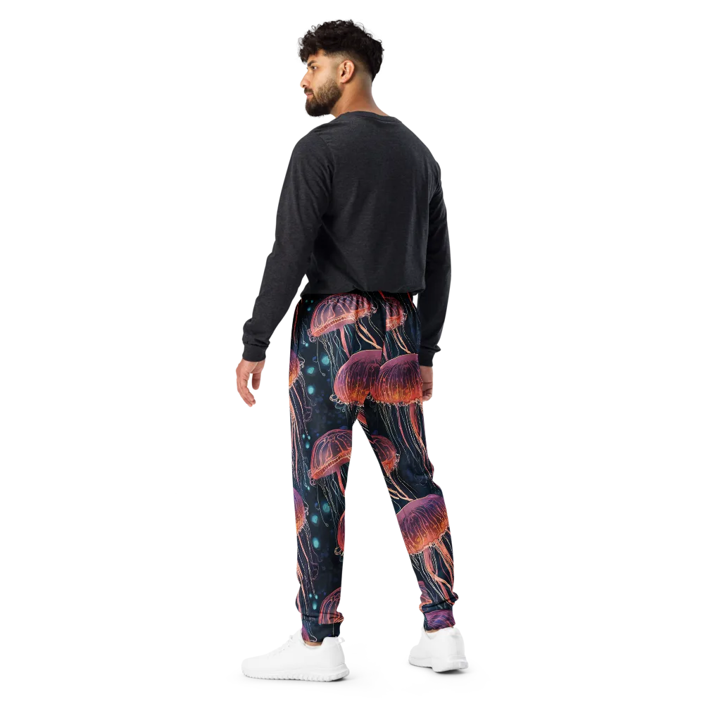 Jellyfish Nocturne on Men's Joggers — Back