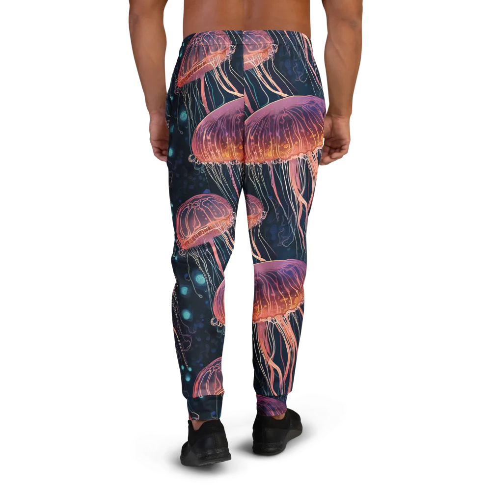 Jellyfish Nocturne on Men's Joggers — Back