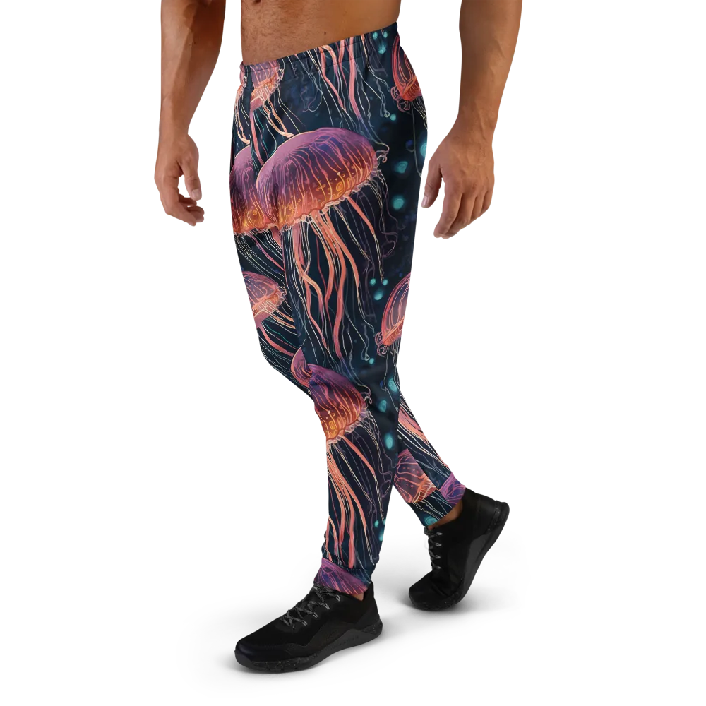 Jellyfish Nocturne on Men's Joggers — Left